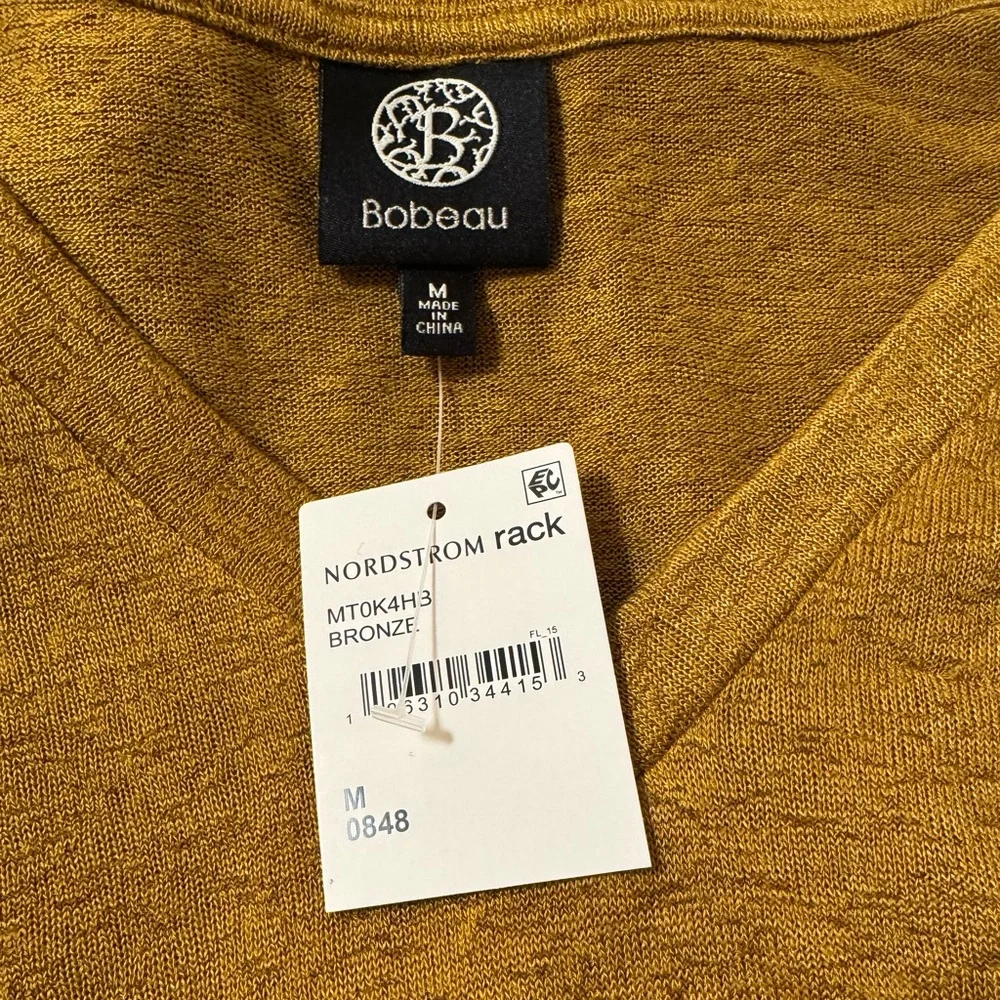 Bobeau Mustard Short Sleeve Twist Tee - Picture 5 of 6